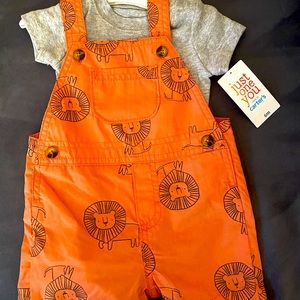 Carters Baby boy overall/shorts & Onesie